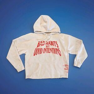 VLONE x Nav Bad Habits Good intentions Hoodie Size Large White Sweatshirt